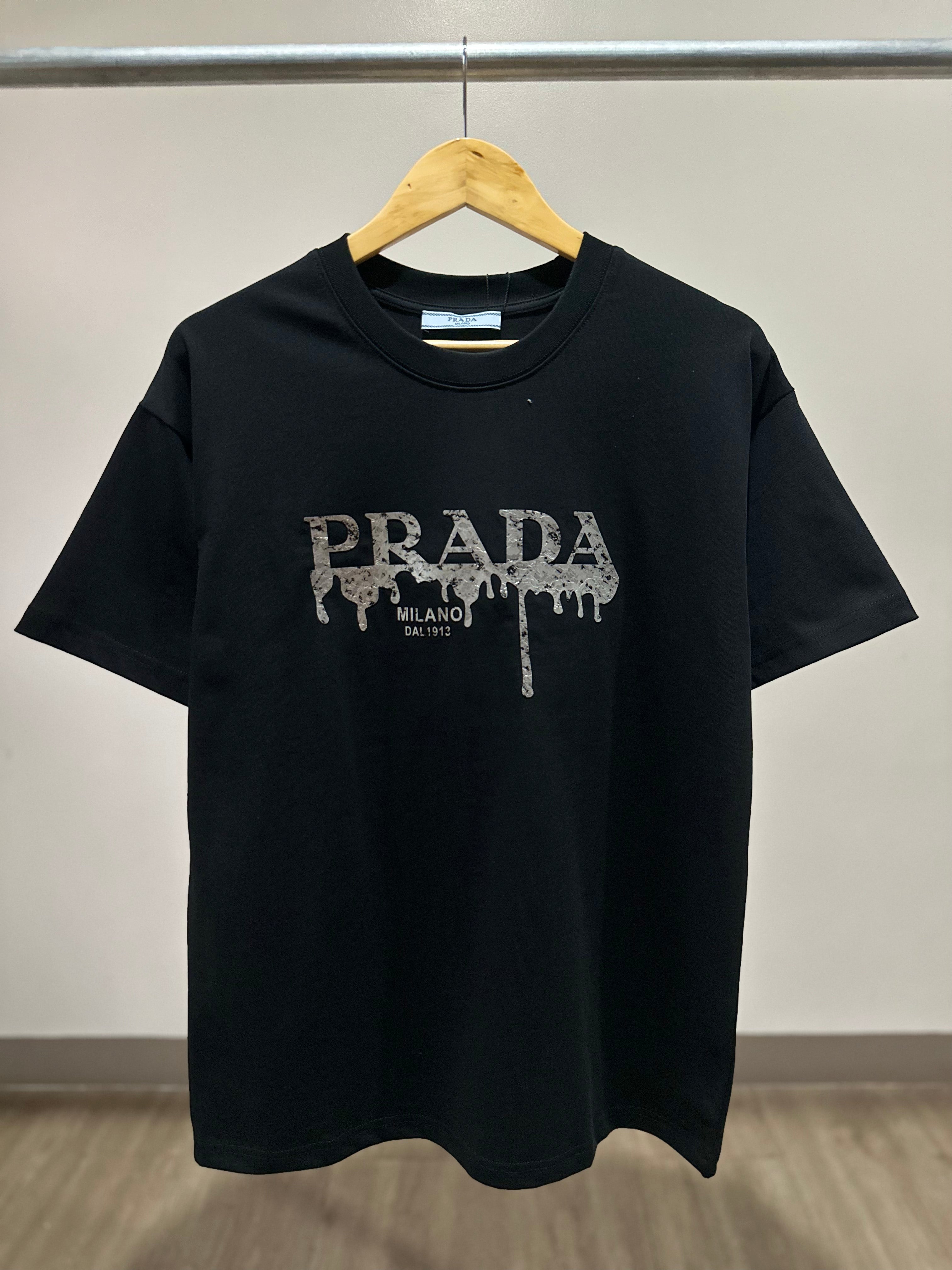 Prada Milano Cotton T Shirt Black