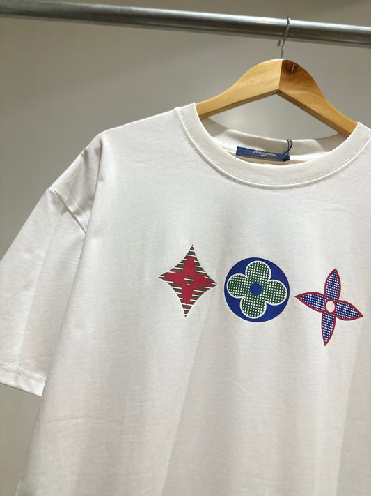 Lv Multicolor Monogram Printed T-shirts