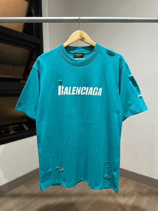 Balenciaga Caps T-Shirt (Teal)