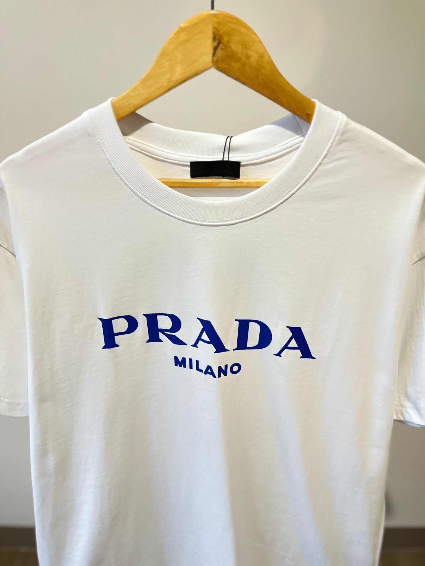 Prada Milano Cotton T-Shirt (White/Blue)