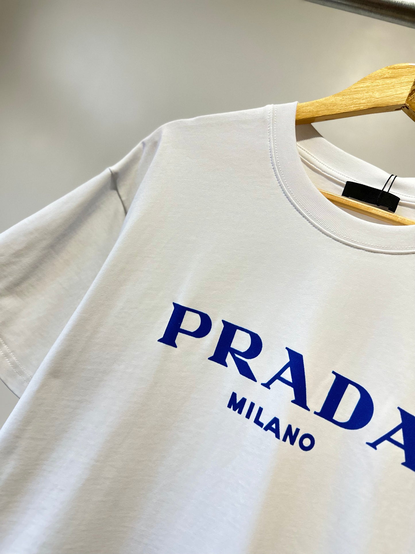 Prada Milano Cotton T-Shirt (White/Blue)