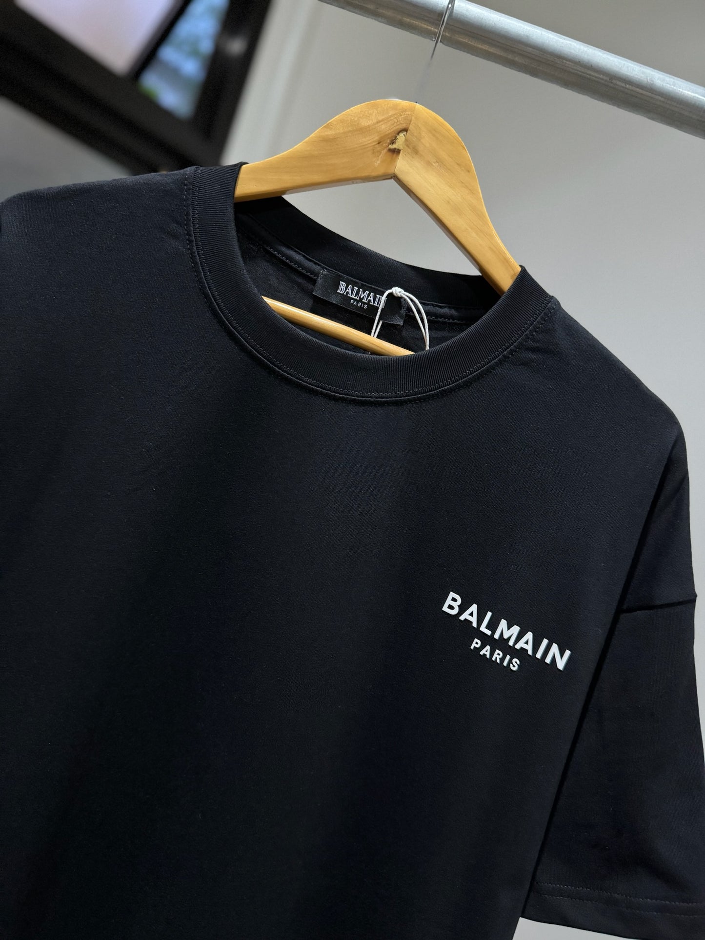 Balmain Flocked T-Shirt (Black)