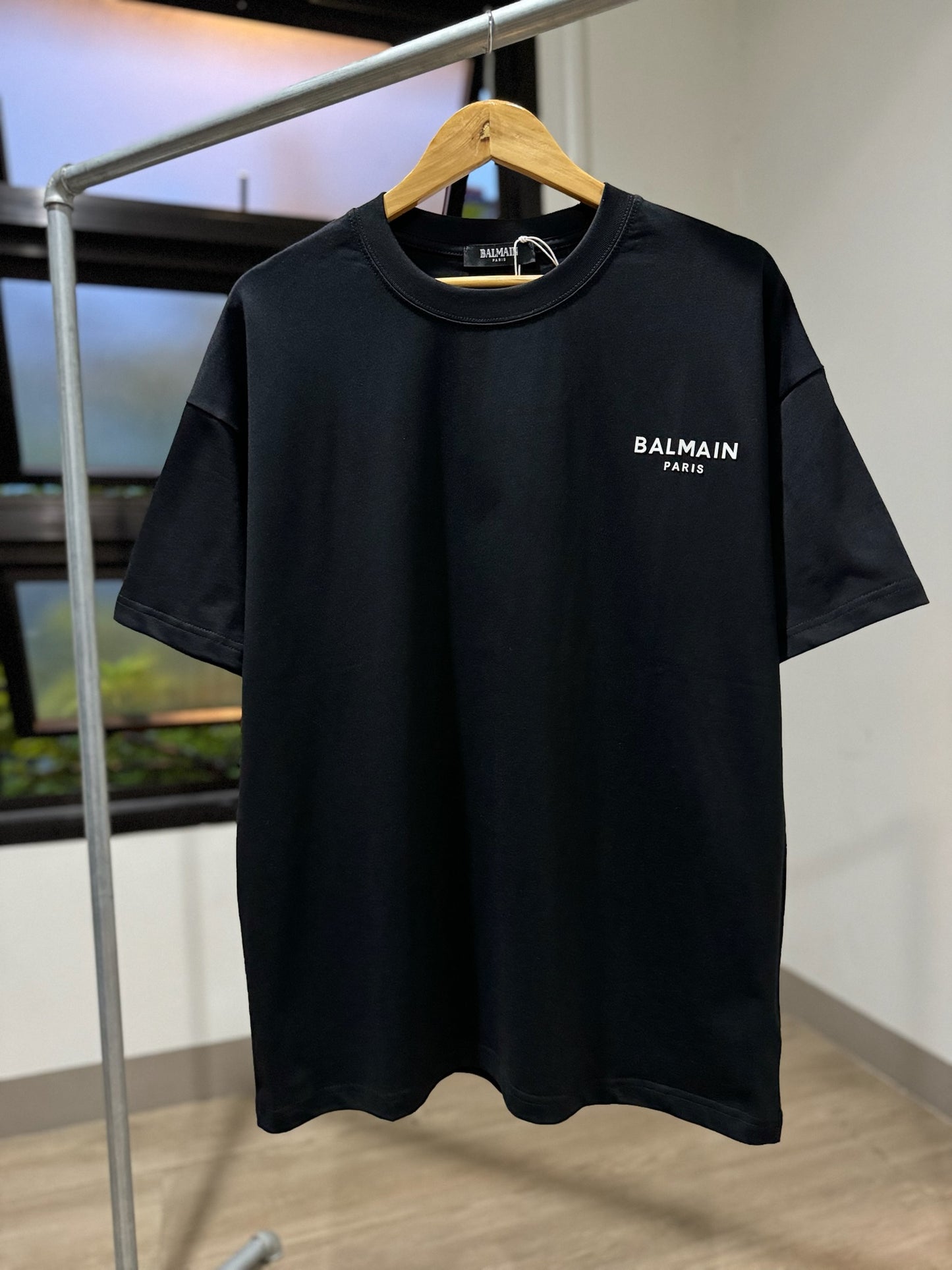 Balmain Flocked T-Shirt (Black)