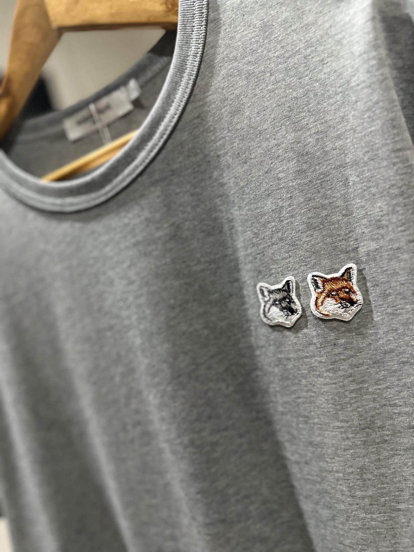 Maison Kitsune Double Fox T-Shirt (Heather Gray)