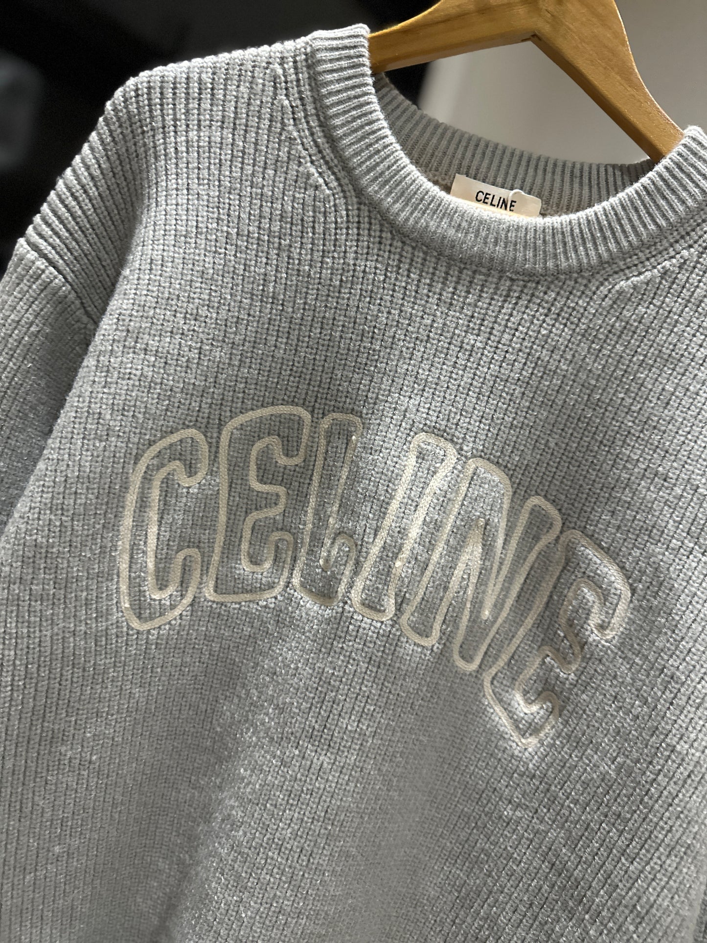 Celine Knitted Sweatshirt (Gray)