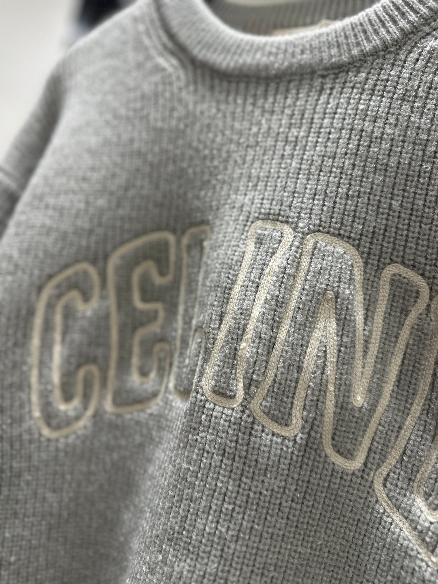 Celine Knitted Sweatshirt (Gray)