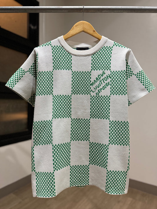 Louis Vuitton Damier Knitted Short-Sleeved Crewneck