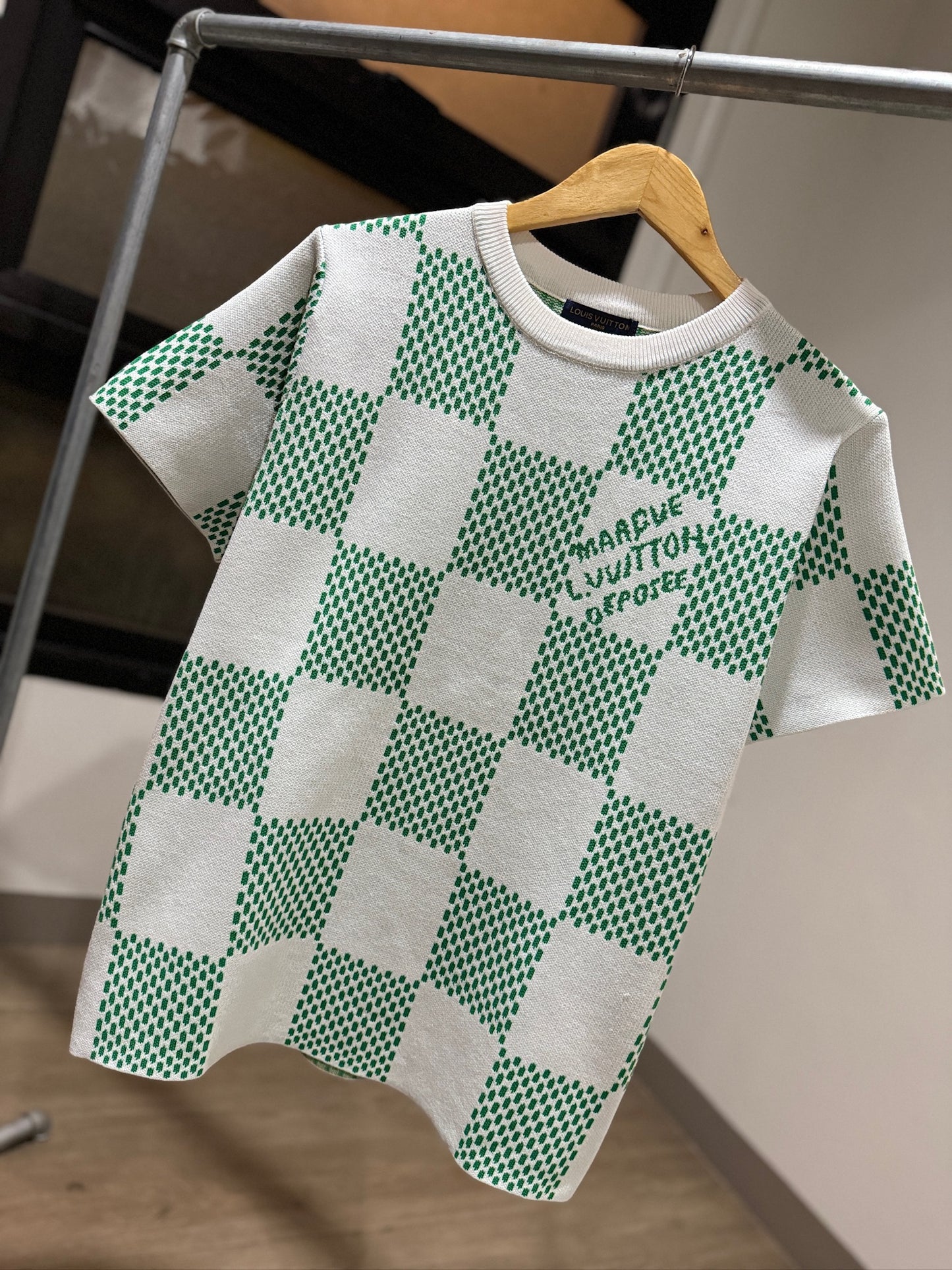 Louis Vuitton Damier Knitted Short-Sleeved Crewneck