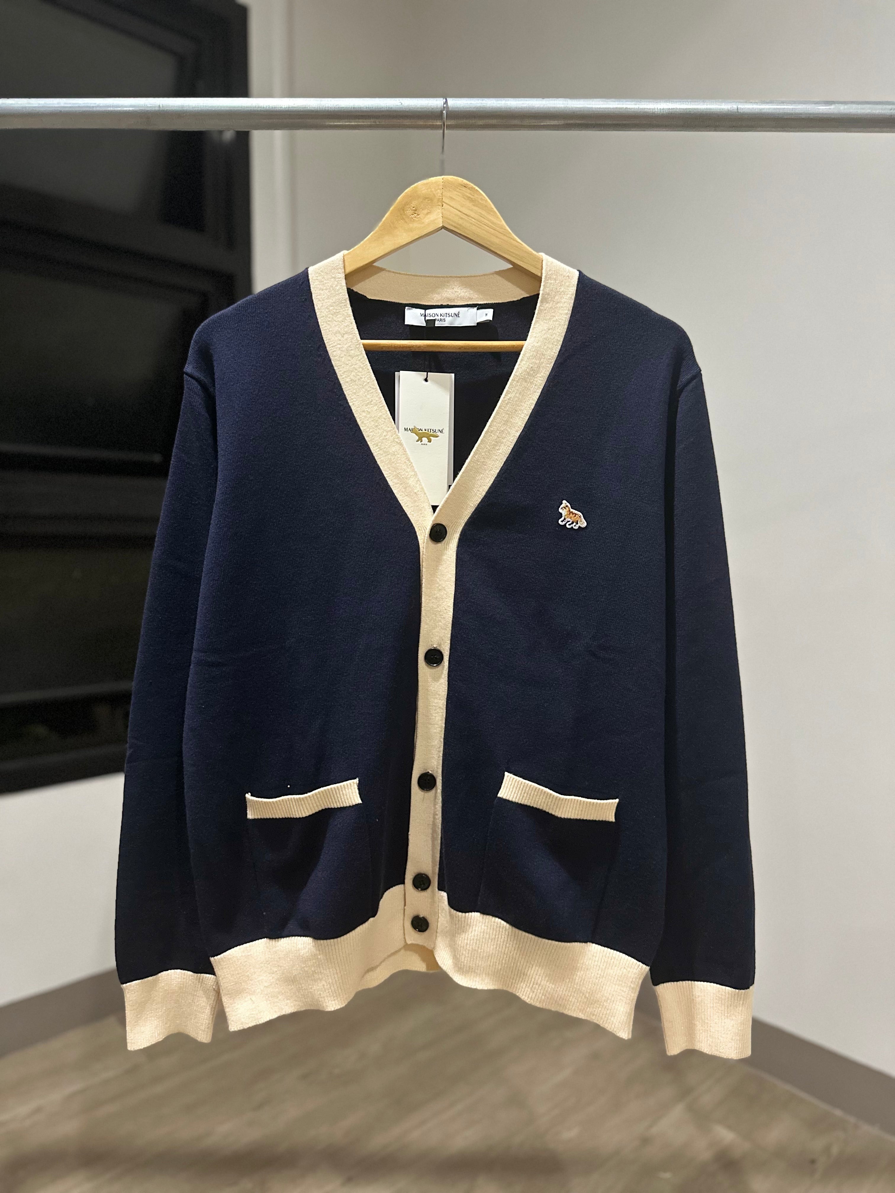 Maison Kitsune Cardigan Unisex Navy Dad from MNL