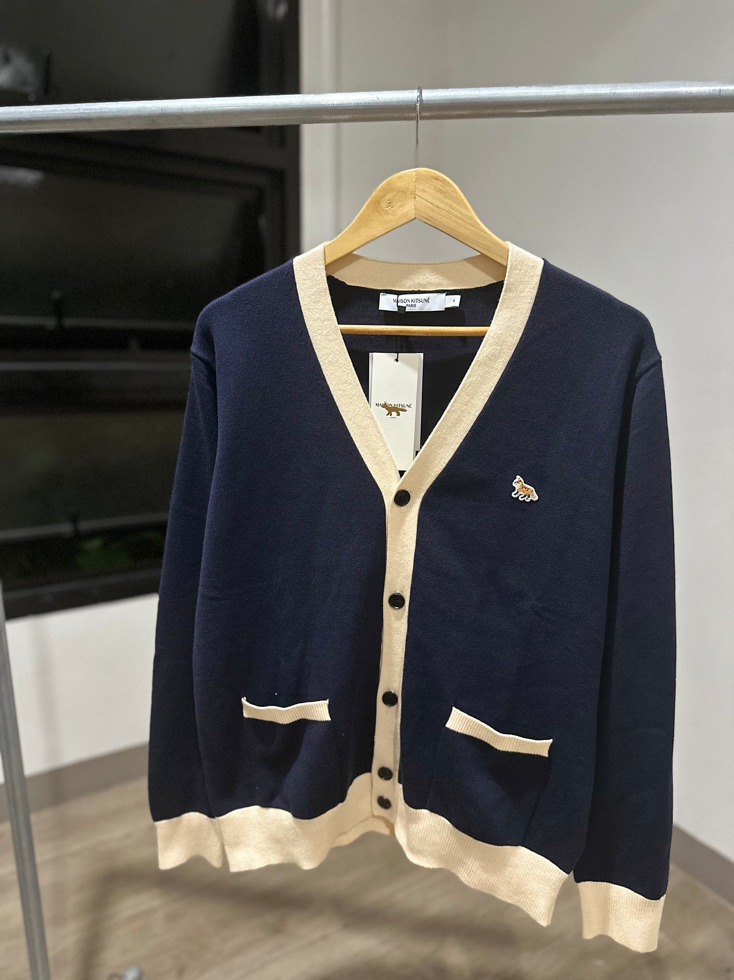 Maison Kitsune Cardigan (Unisex/Navy)