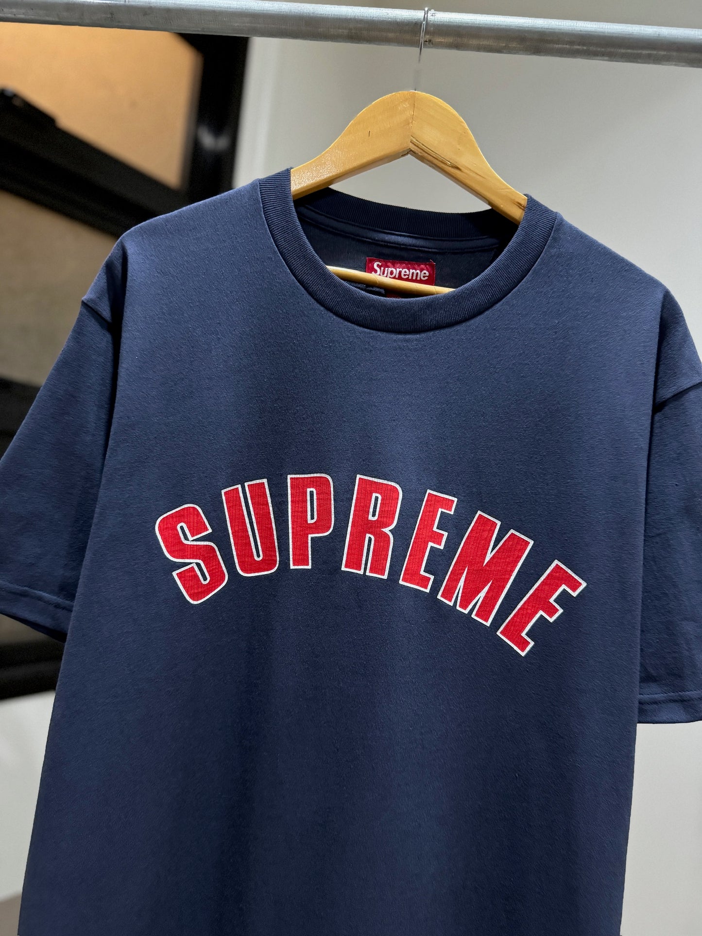 Supreme Cracked Arc Short Sleeved Tee (Navy)