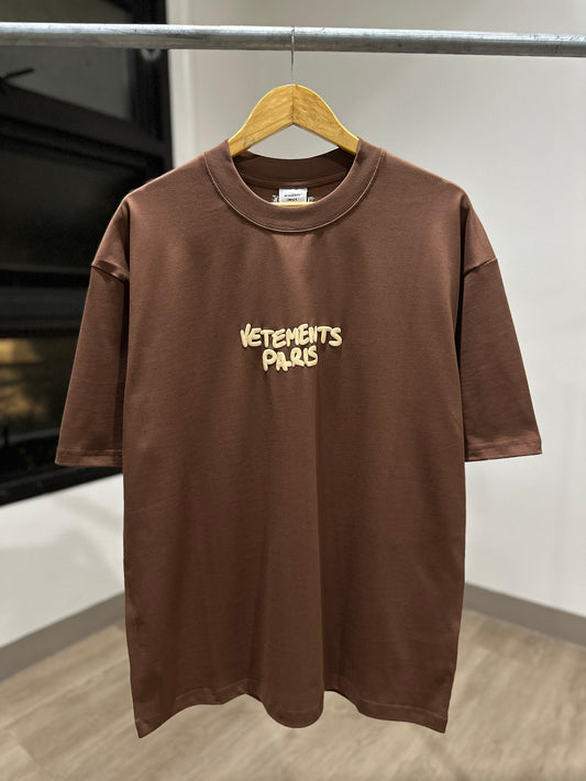 Vetements Paris Logo T-Shirt (Brown)