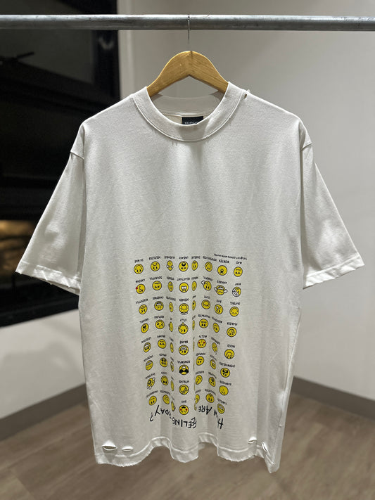 Balenciaga x Smiley Oversized T-Shirt (Cement White)