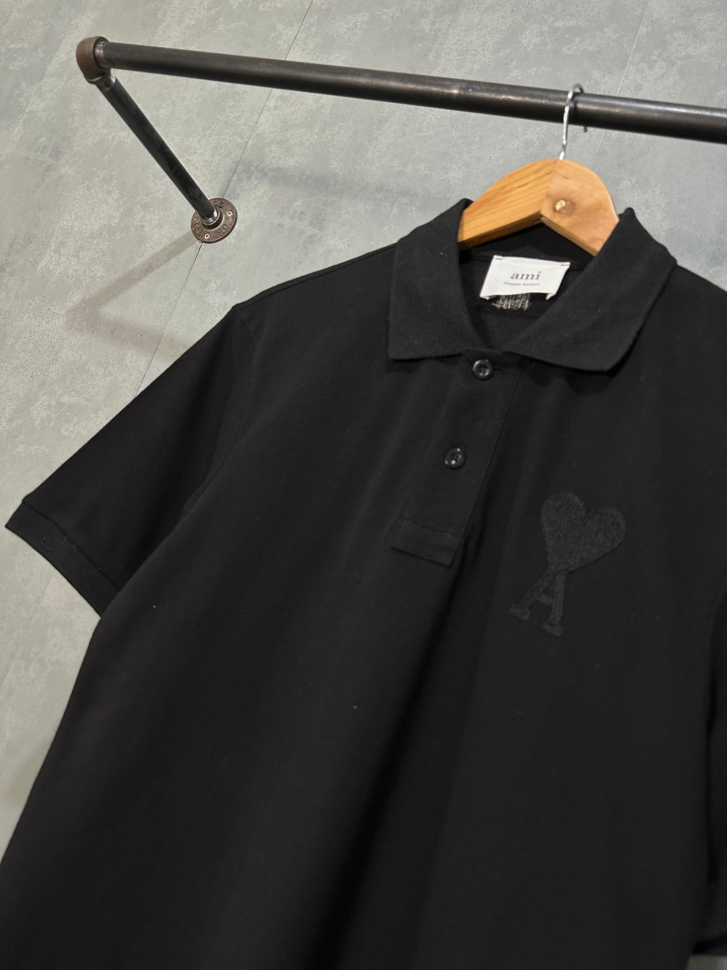 AMI Paris Polo Shirt (Slim/Black)