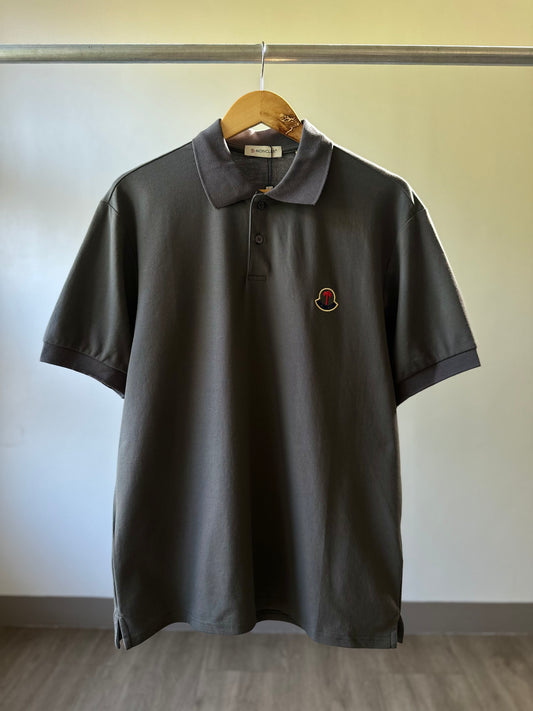 Moncler Logo Patch Polo Shirt (Dark Gray)