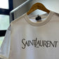 YSL Glittery Logo T-Shirt (White/Print)