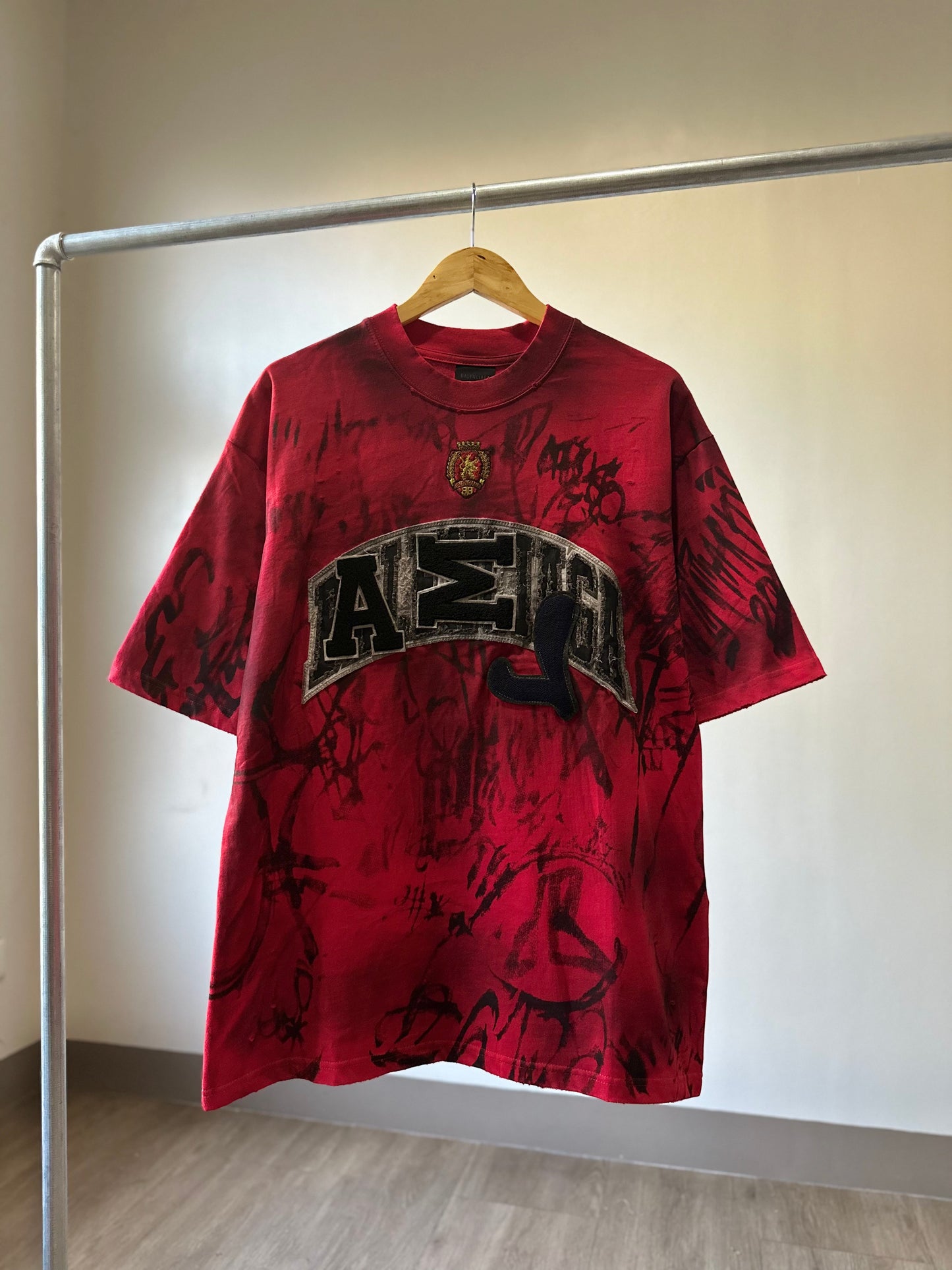 Balenciaga Skater Graffiti T-Shirt (Red)