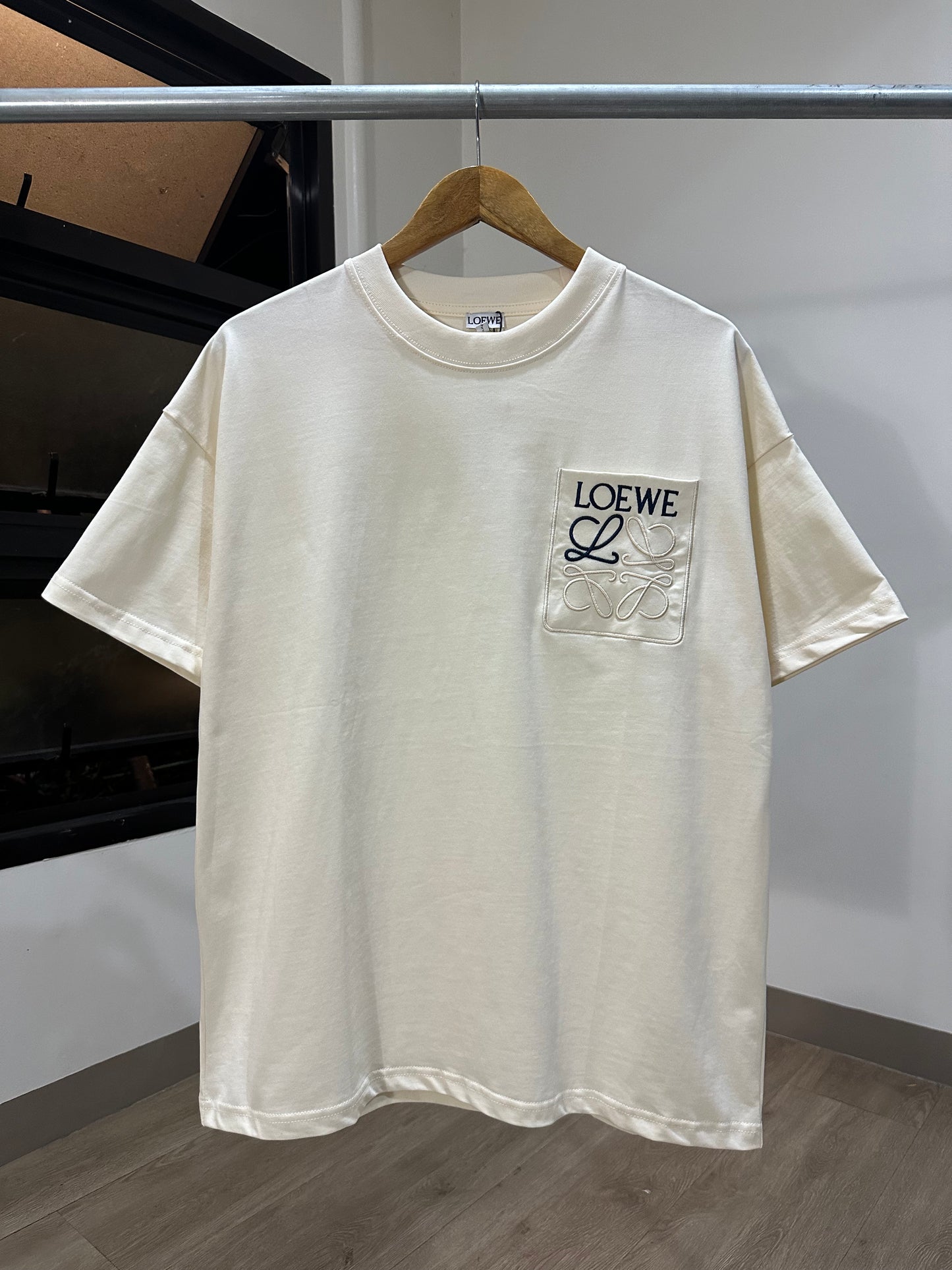 Loewe Pocket Anagram T-Shirt (Cream/Apricot)