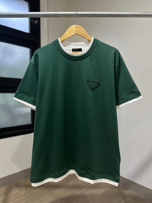 Prada Cotton T-Shirt (Green/Naked logo)