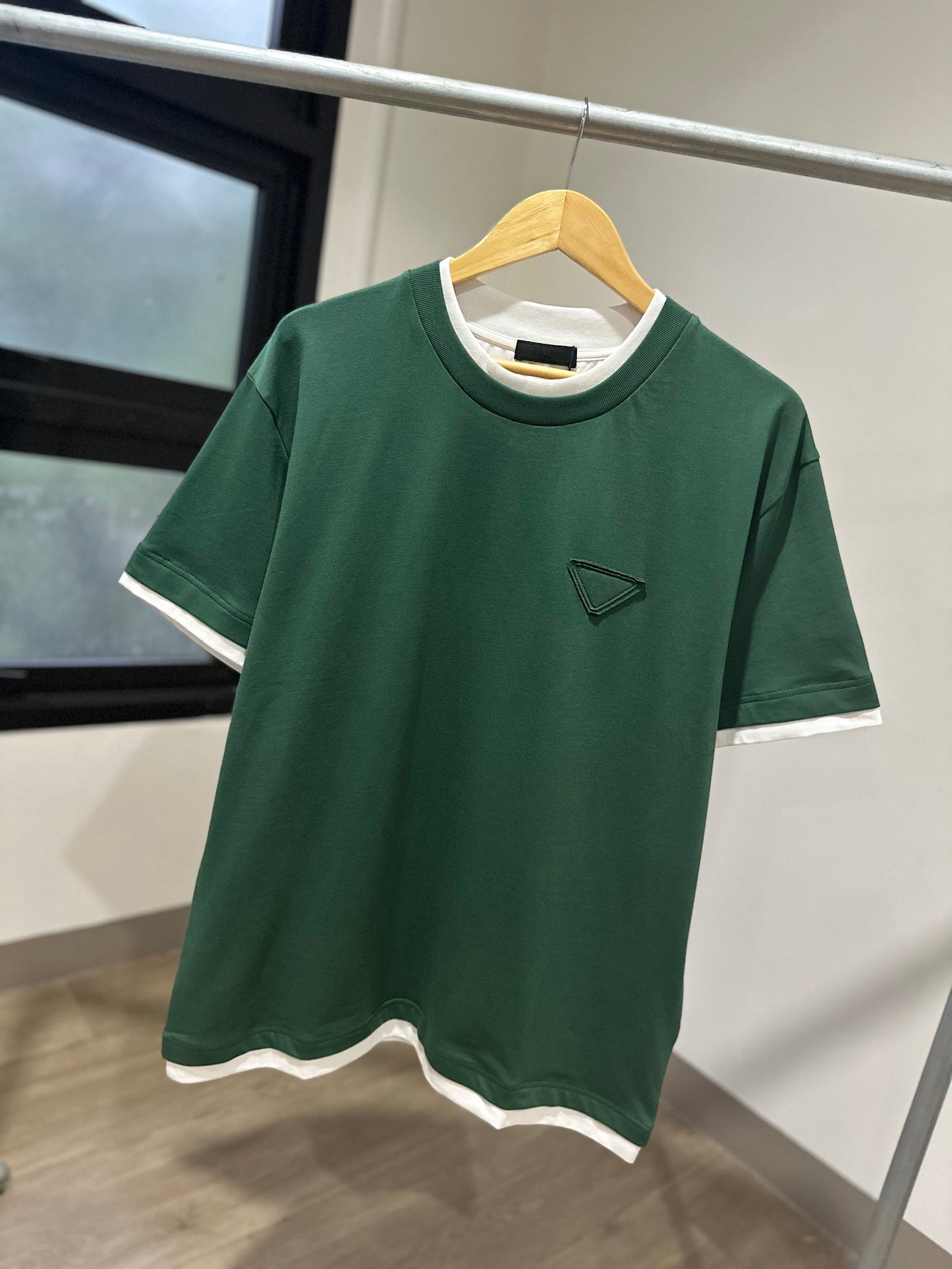 Prada Cotton T-Shirt (Green/Naked logo)