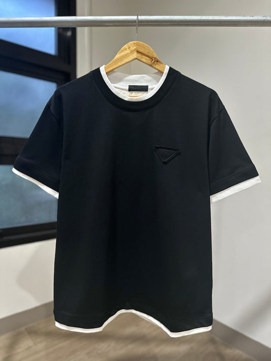 Prada Cotton T-Shirt (Black/Naked logo)