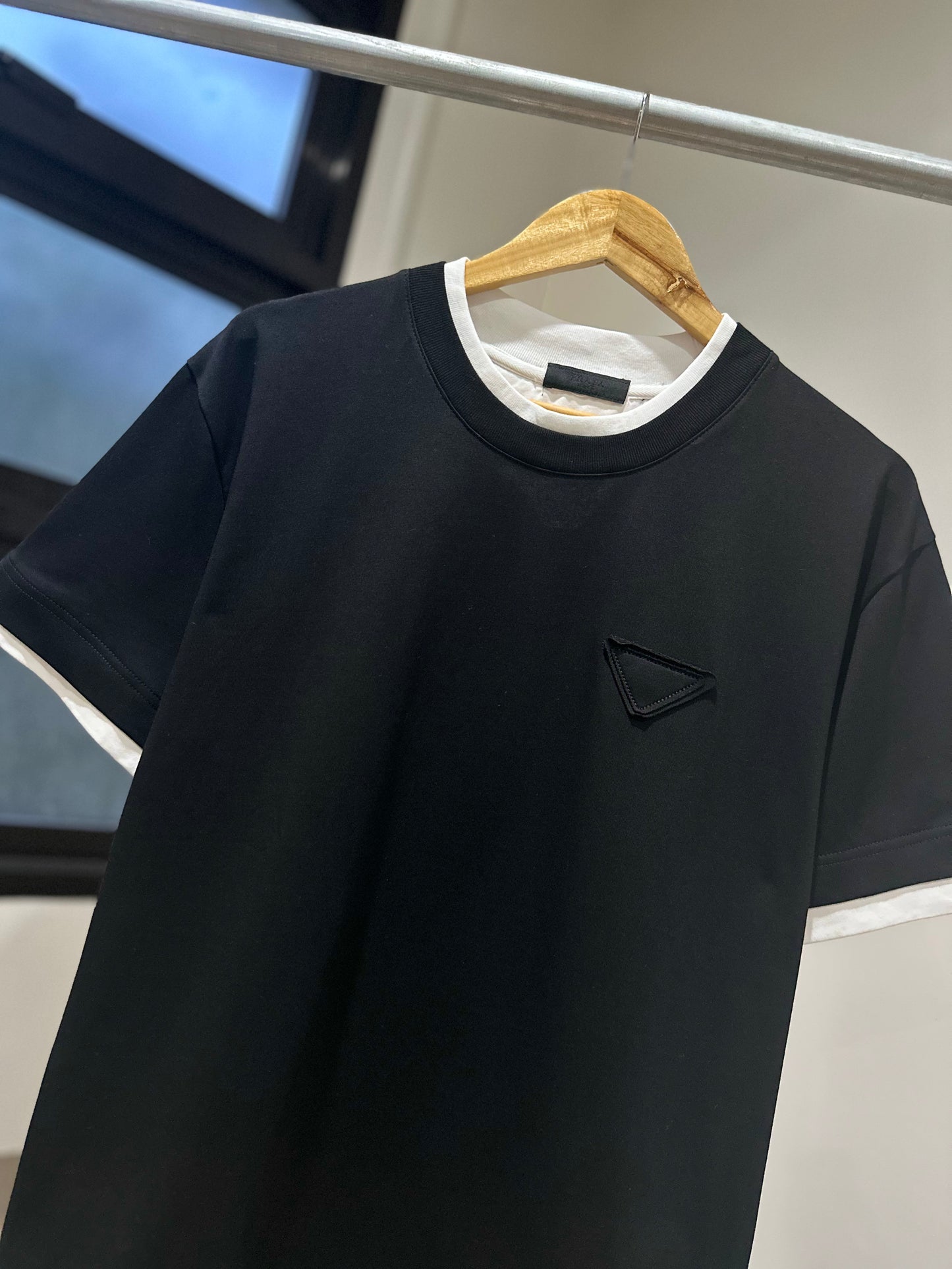 Prada Cotton T-Shirt (Black/Naked logo)