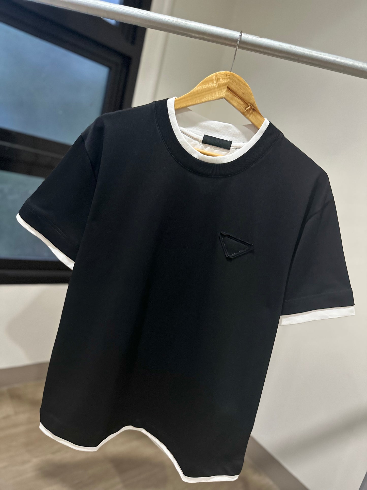 Prada Cotton T-Shirt (Black/Naked logo)