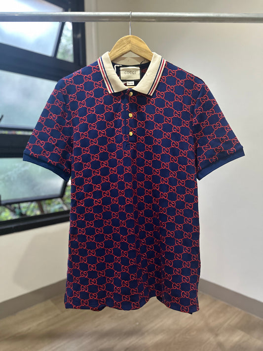 Gucci Stretch Polo Shirt (Blue/Red)