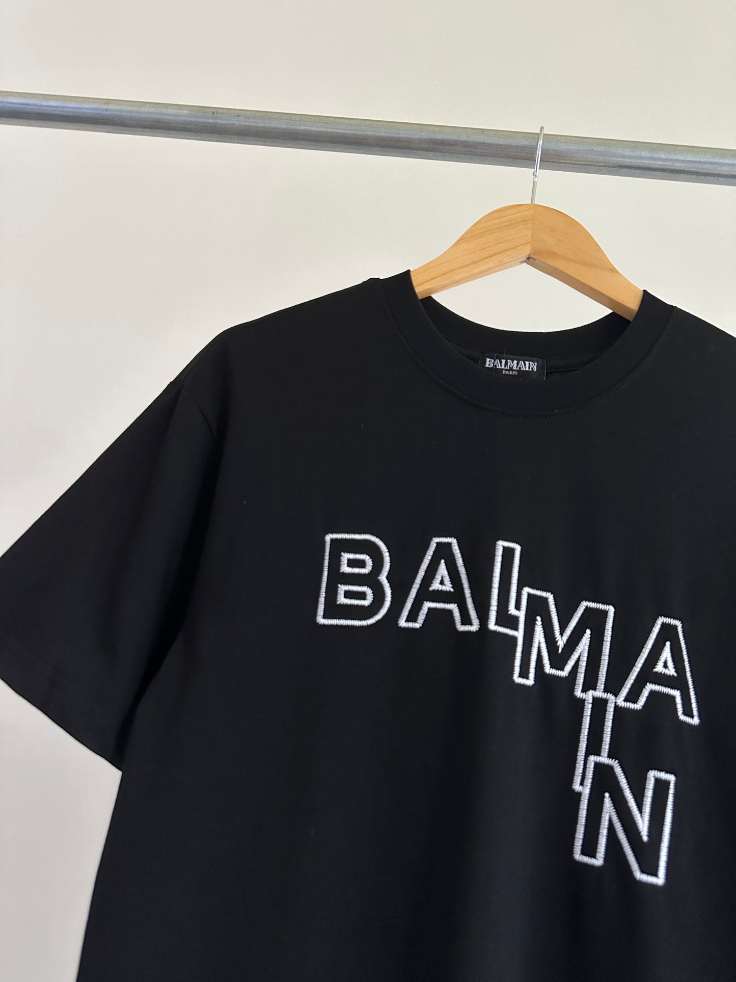 Balmain Stitched Logo T-Shirt (Black)