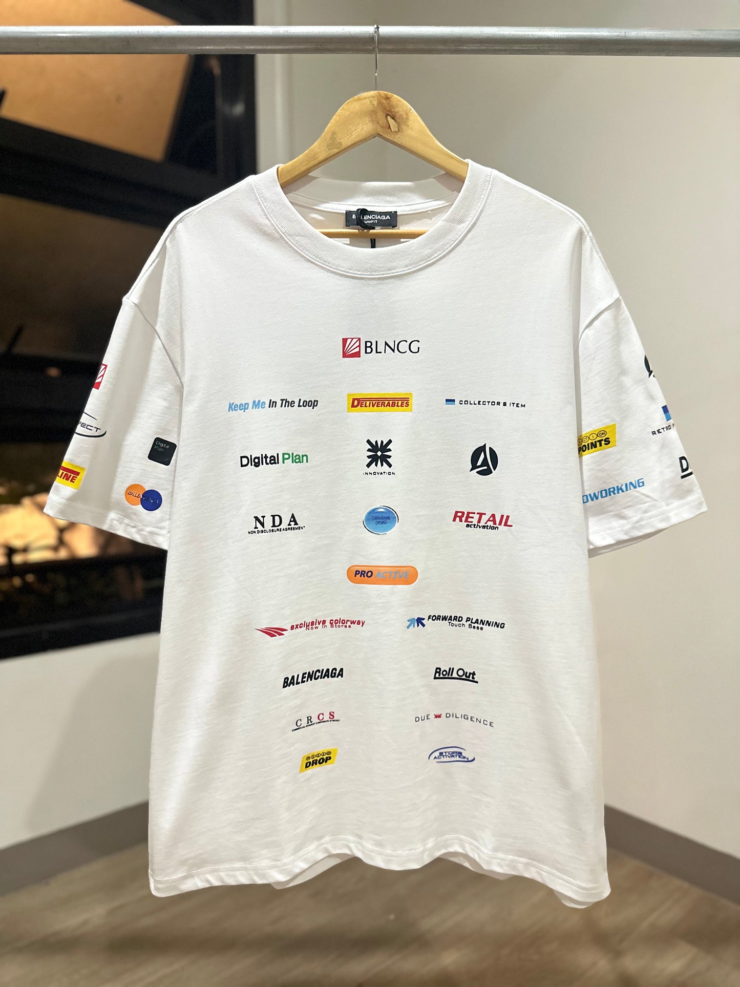 Balenciaga Logos T-Shirt (White)