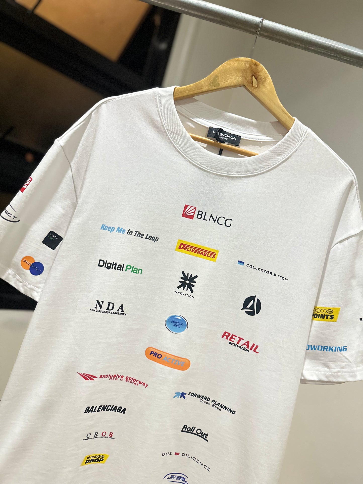 Balenciaga Logos T-Shirt (White)