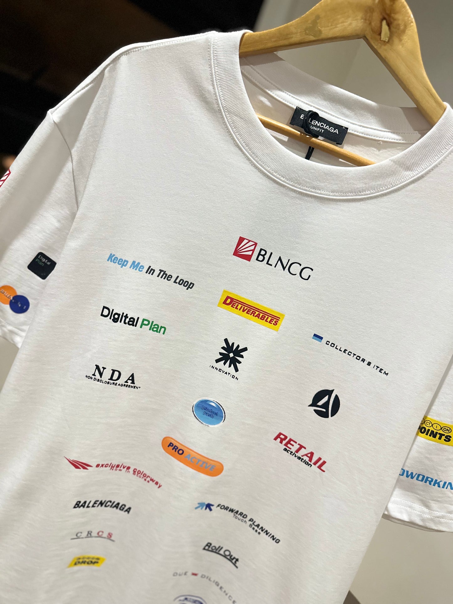 Balenciaga Logos T-Shirt (White)