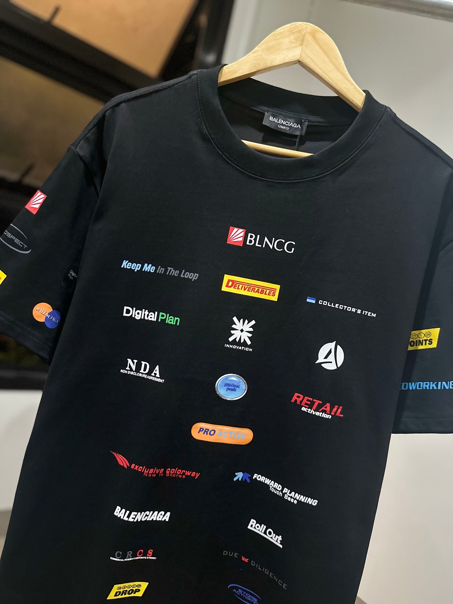 Balenciaga Logos T-Shirt (Black)