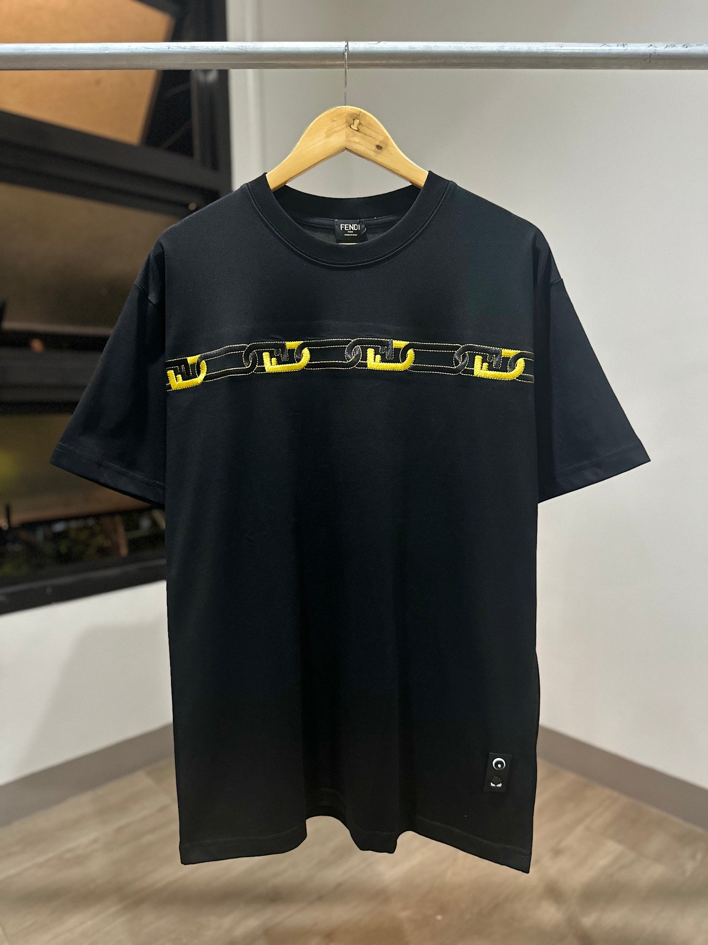 Fendi Black Cotton T-Shirt (Black)