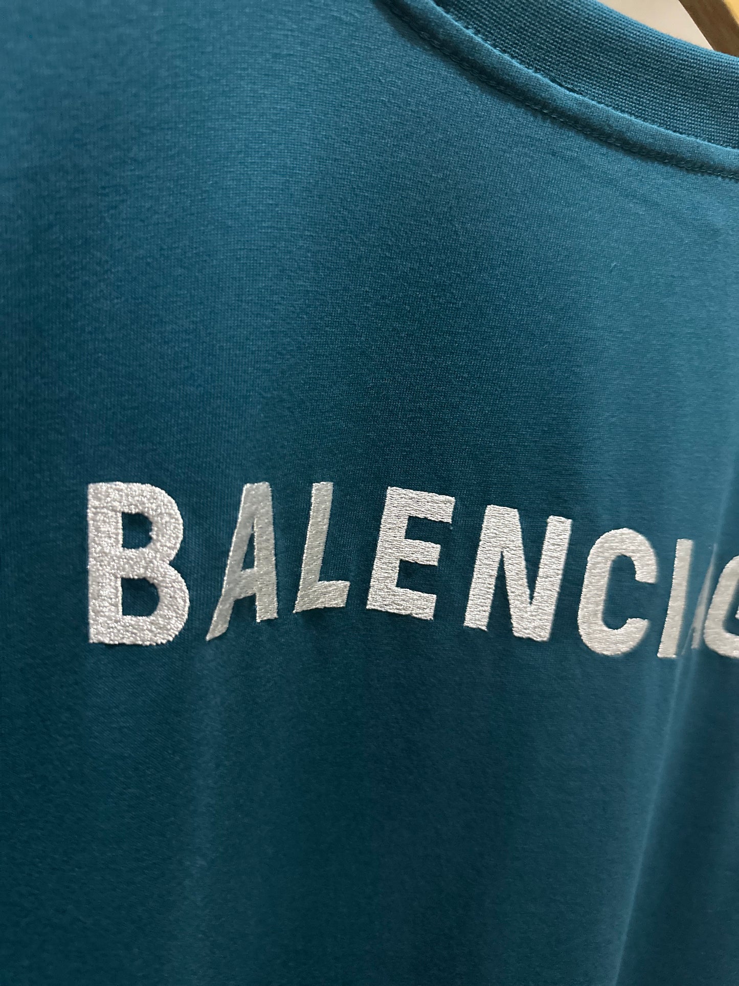 Balenciaga Back T-Shirt (Oversized/Teal)