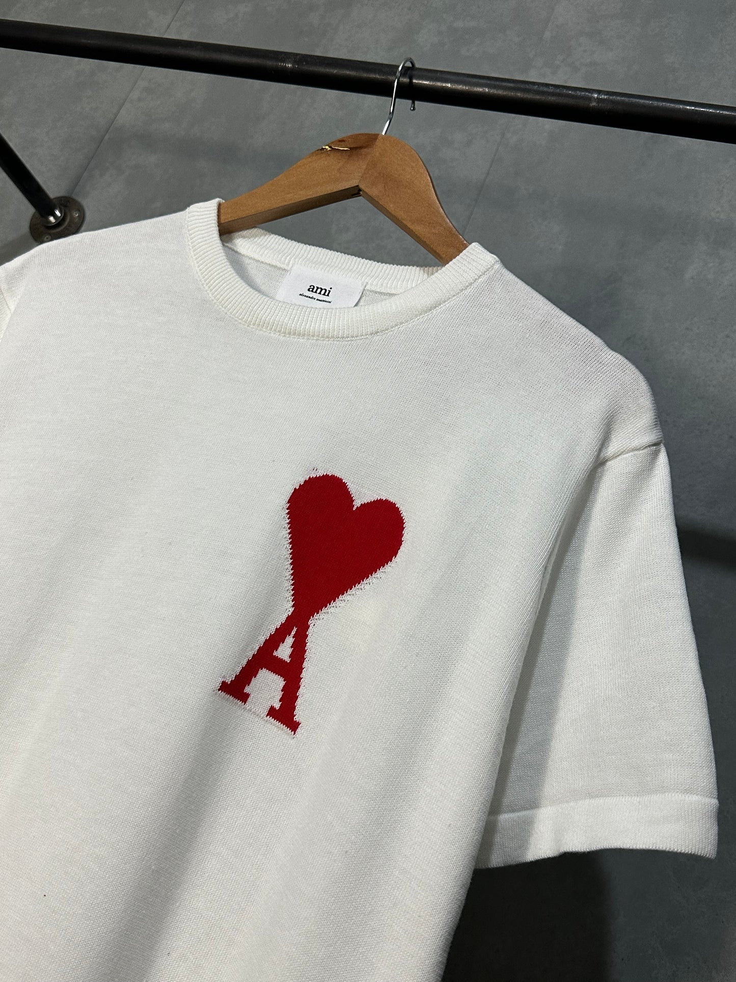 AMI de Coeur Knitted T-Shirt (White)