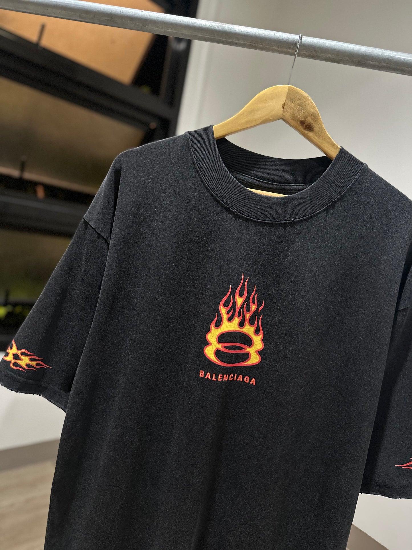 Balenciaga Burning Unity Oversized T-Shirt (Black)