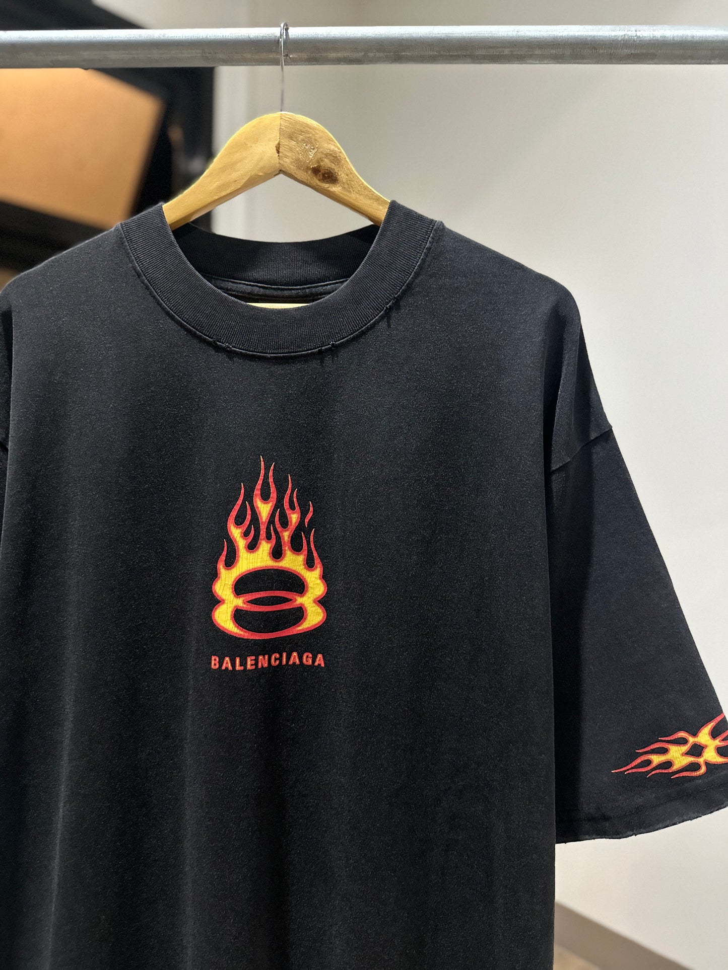 Balenciaga Burning Unity Oversized T-Shirt (Black)