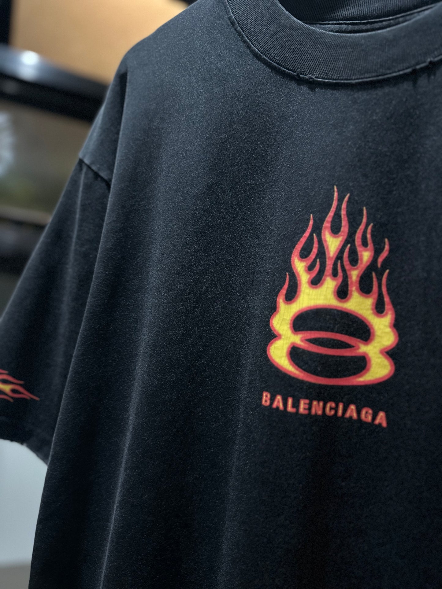 Balenciaga Burning Unity Oversized T-Shirt (Black)