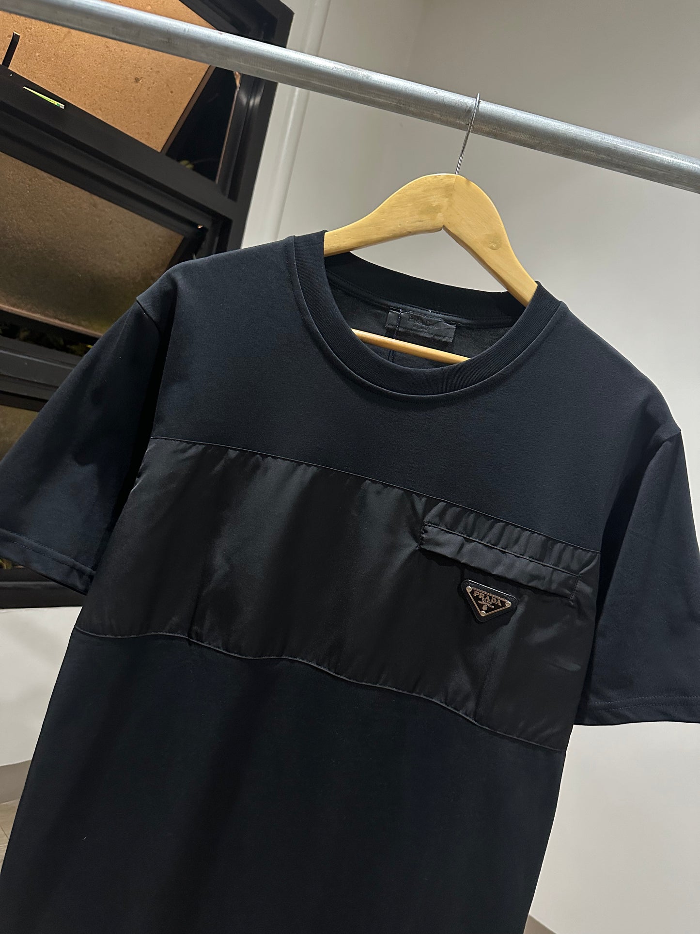 Prada Re-Nylon Cotton T-Shirt (Black)