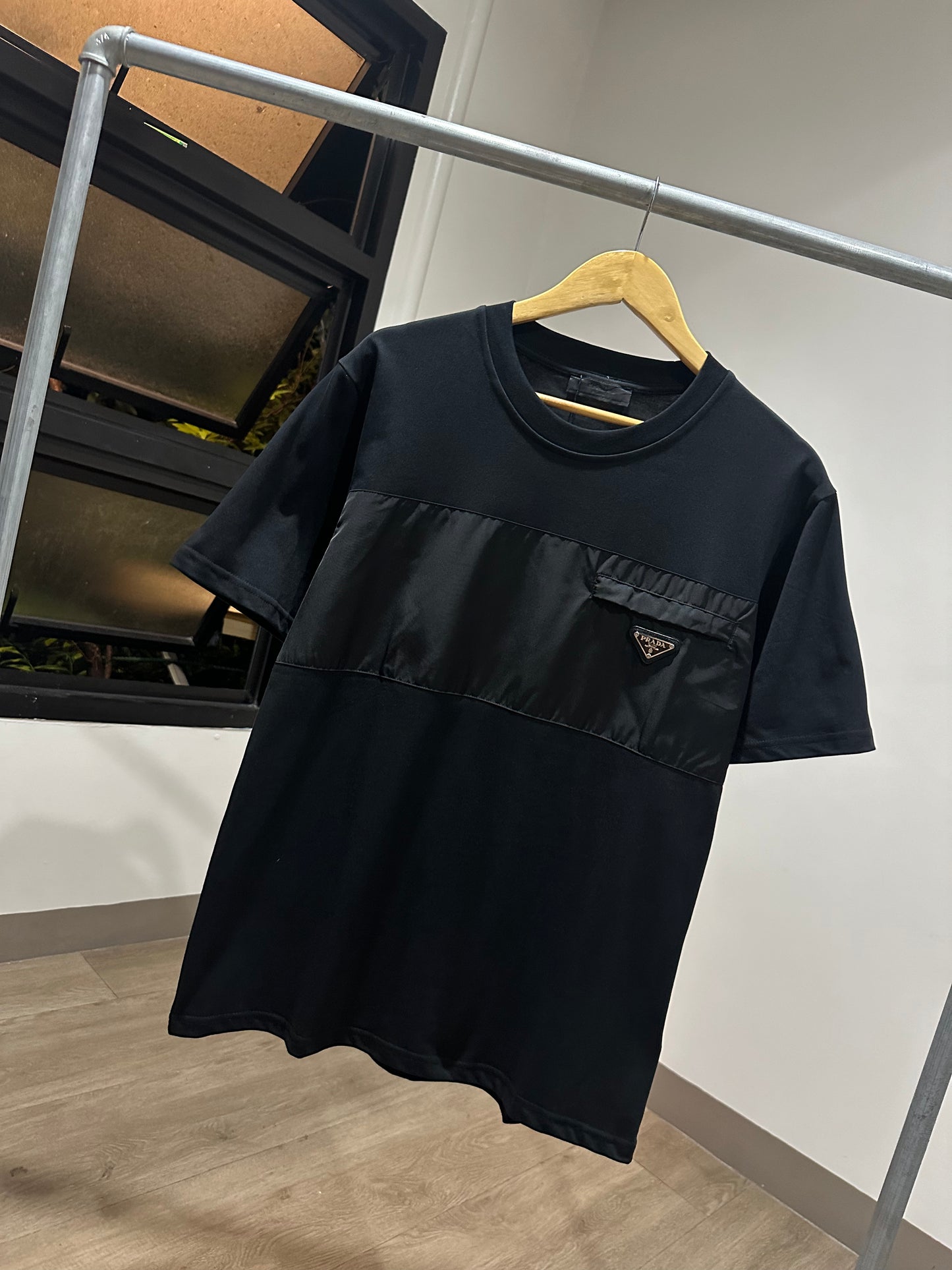 Prada Re-Nylon Cotton T-Shirt (Black)