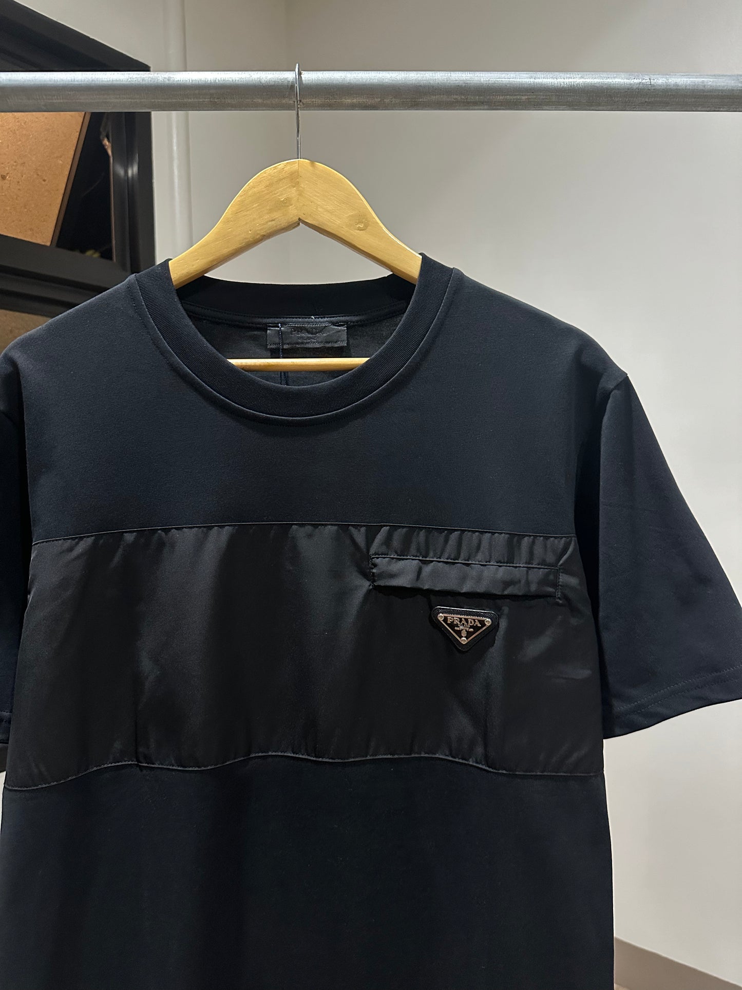 Prada Re-Nylon Cotton T-Shirt (Black)