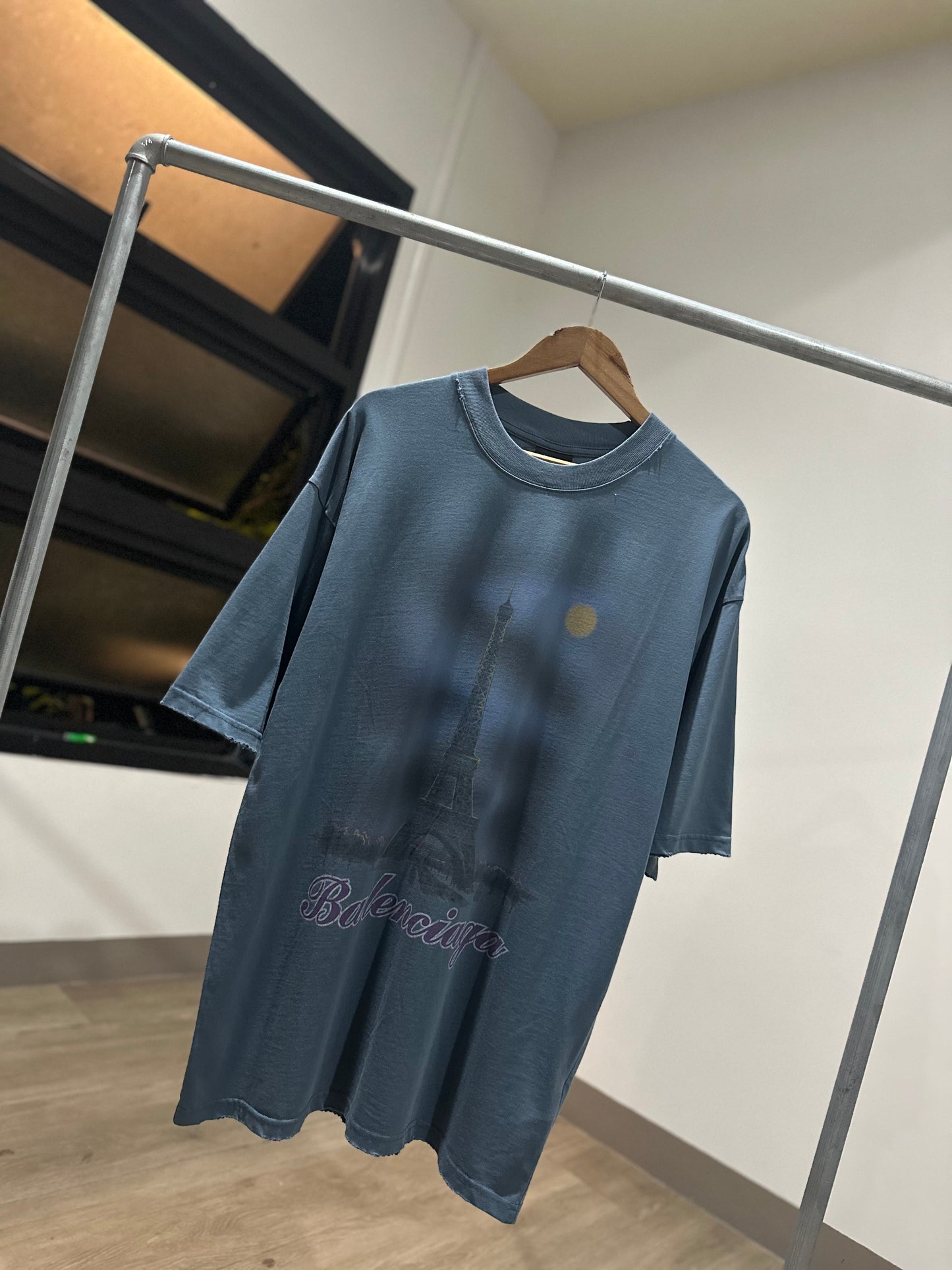 Balenciaga Moon Paris Oversized T-Shirt (Vintage Blue)