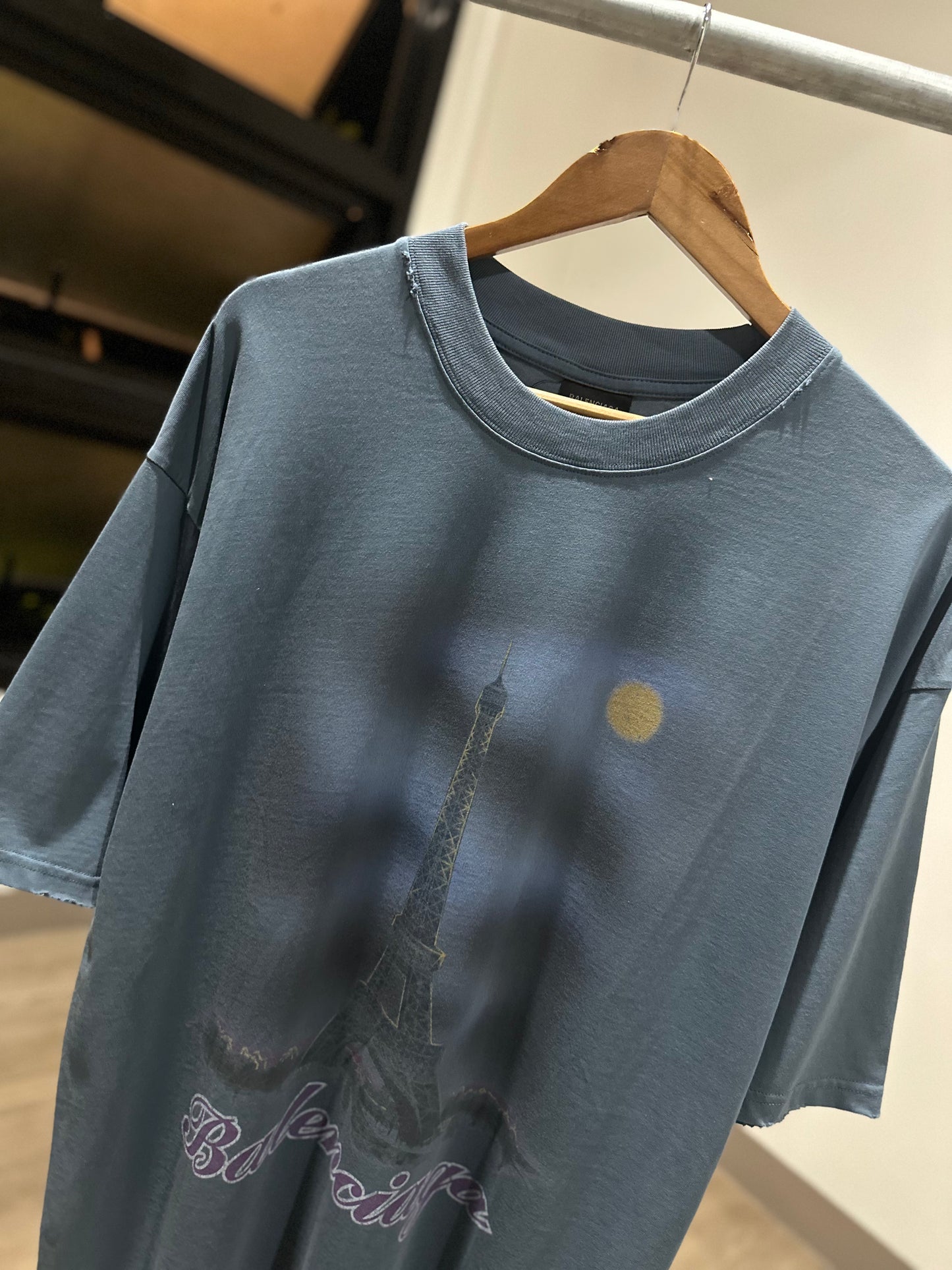 Balenciaga Moon Paris Oversized T-Shirt (Vintage Blue)