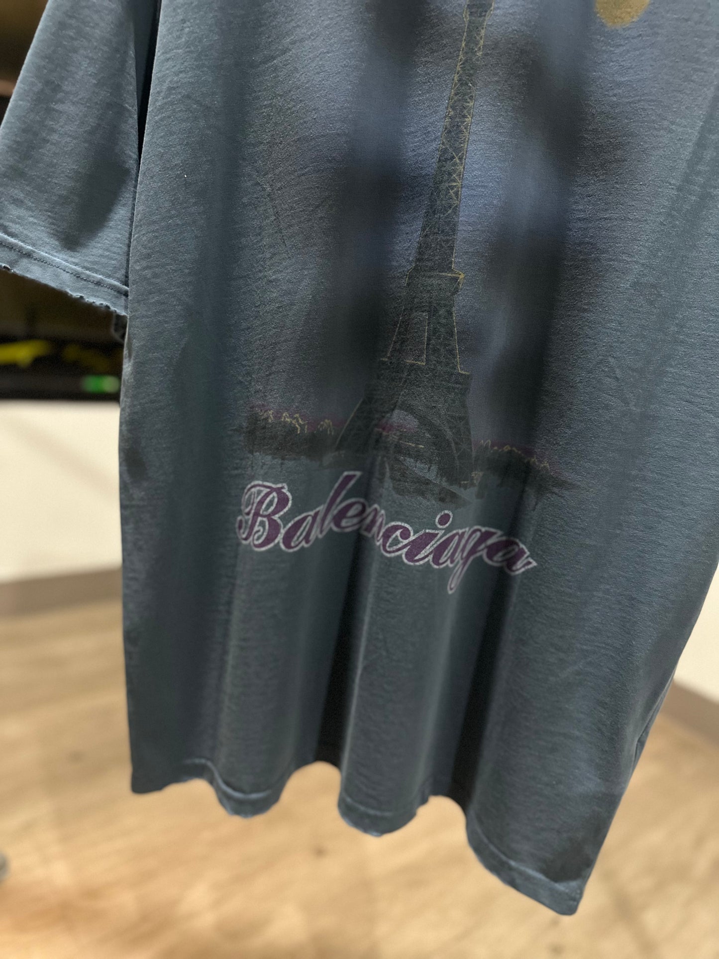 Balenciaga Moon Paris Oversized T-Shirt (Vintage Blue)