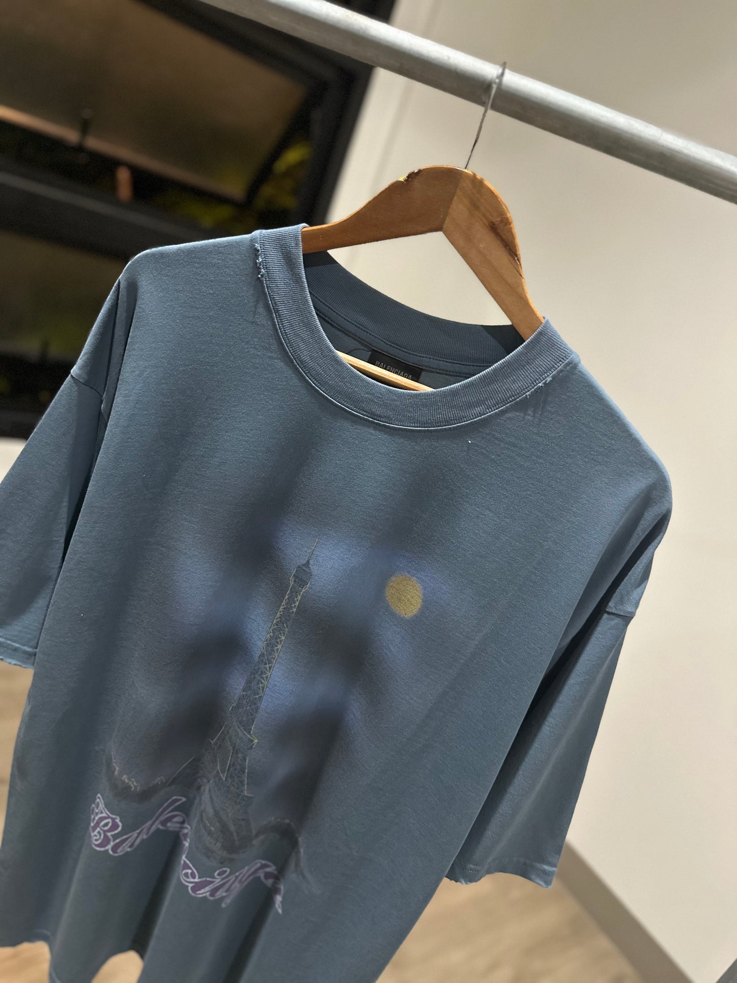 Balenciaga Moon Paris Oversized T-Shirt (Vintage Blue)