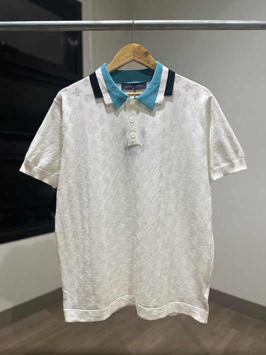 Louis Vuitton Monogram Pointelle Short Sleeved Polo Shirt