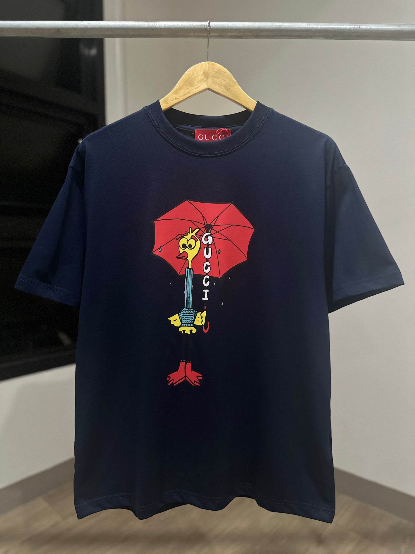 Gucci Printed Cotton T-Shirt (Navy Blue)