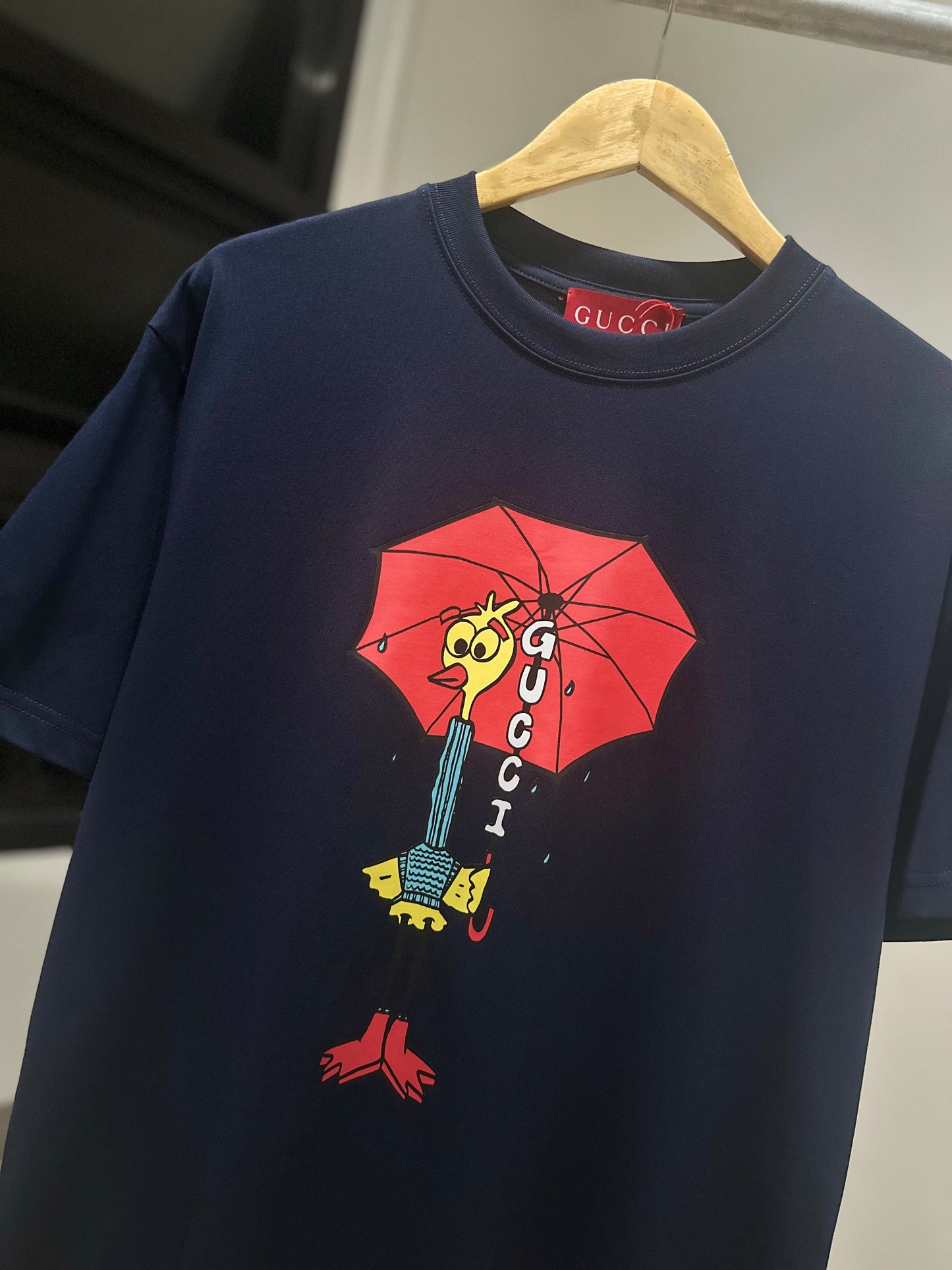 Gucci Printed Cotton T-Shirt (Navy Blue)