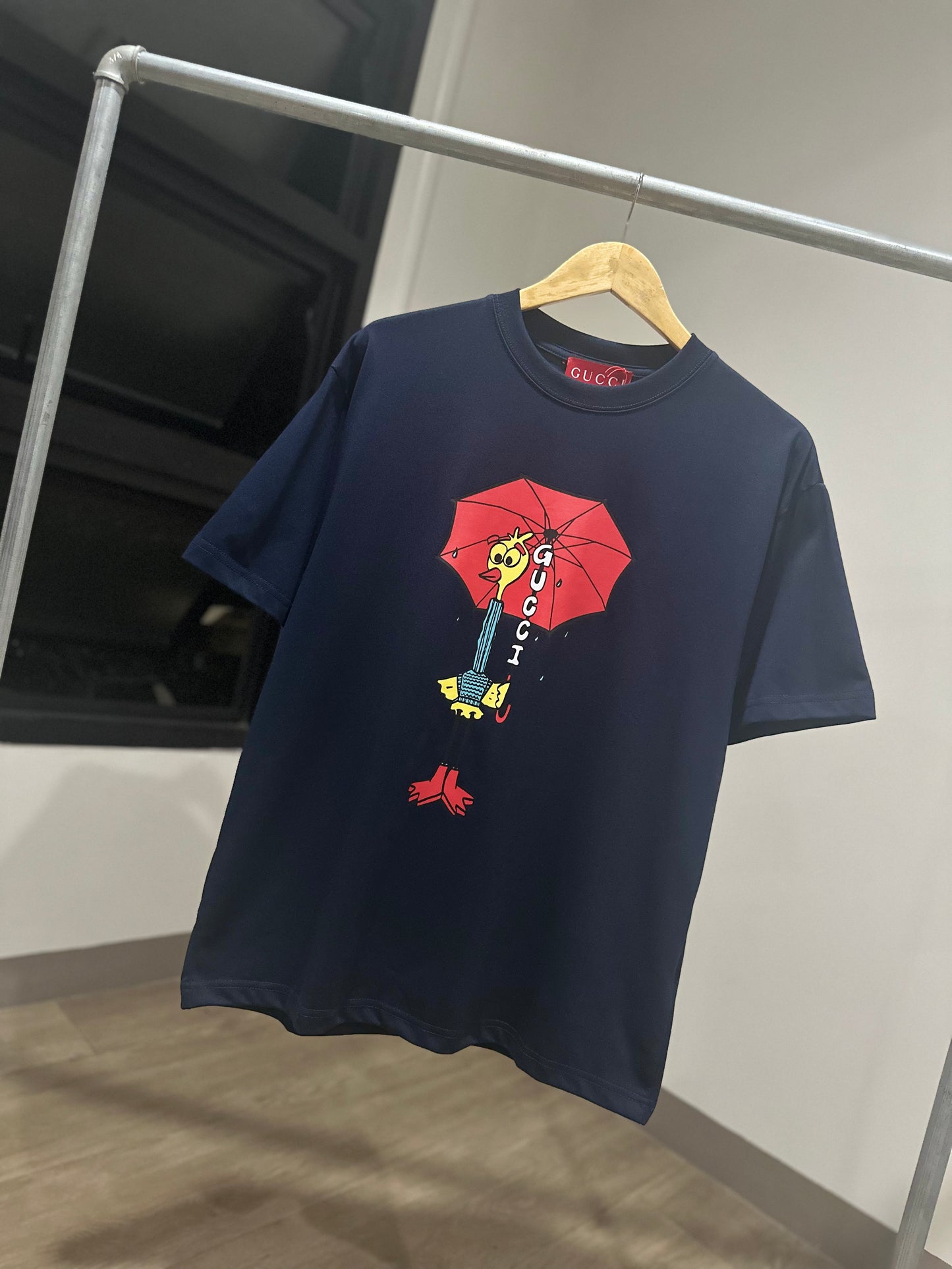 Gucci Printed Cotton T-Shirt (Navy Blue)